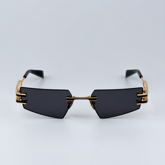 Balmain FIXE BPS-123A-54 Men BRAND NEW Sunglasses Titanium Gold Grey Geometric - Picture 3 of 13